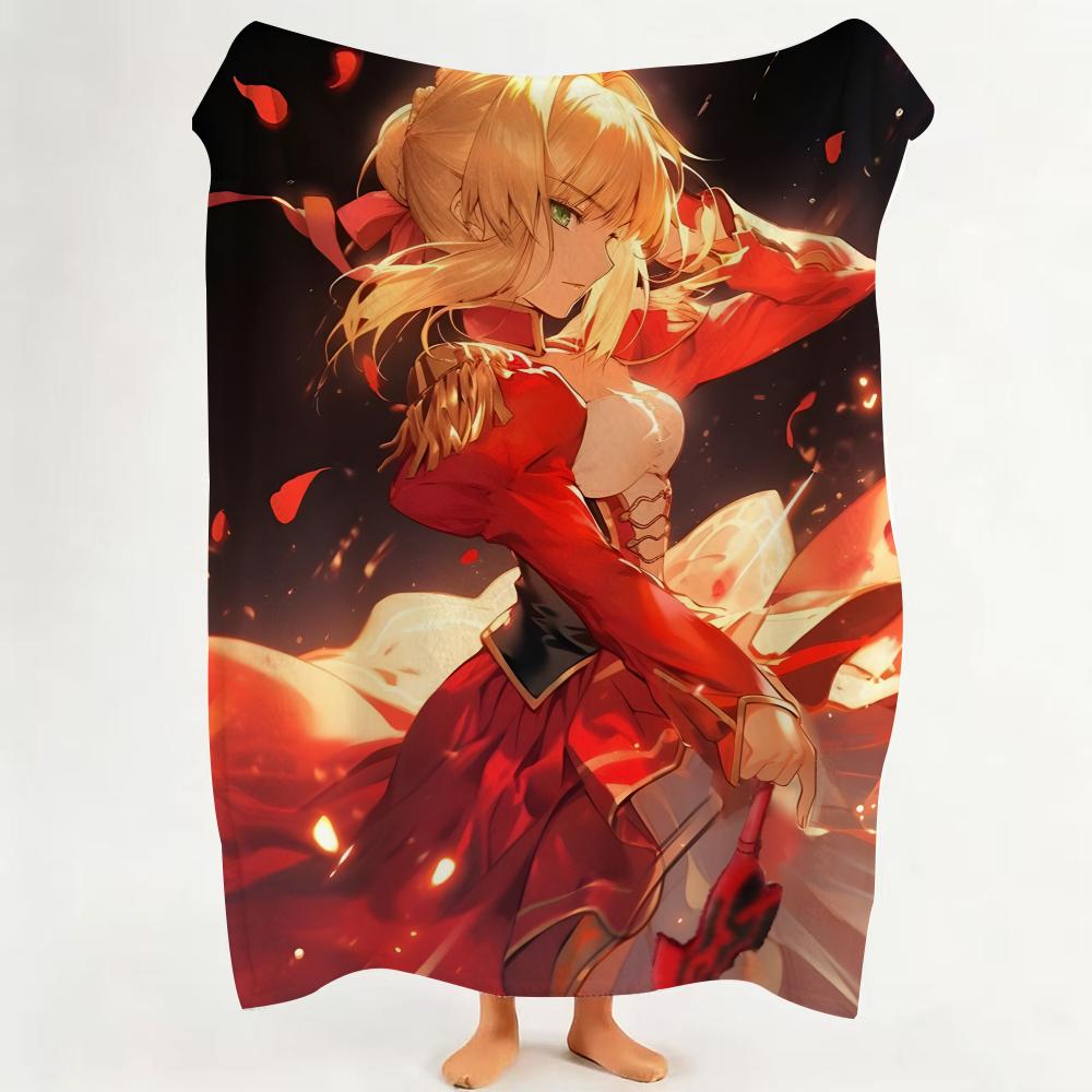 Game F Fate G Grand O Order Flannel Blanket Suitable for Sofa Living Room Bedroom