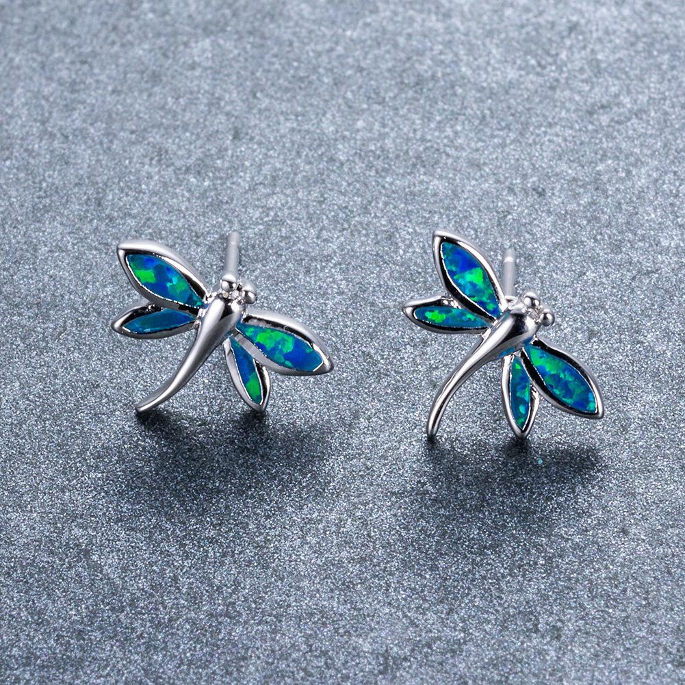 New Blue Dragonfly Earnail Earrings Cute and Sweet Animal Earrings