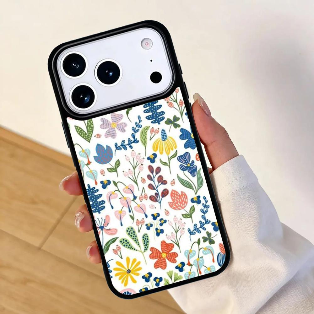Floral Pattern Flower Mobile Phone Case for IPhone 17 AIR 16pro Max 15 14 13 12 11 Bumper Cover