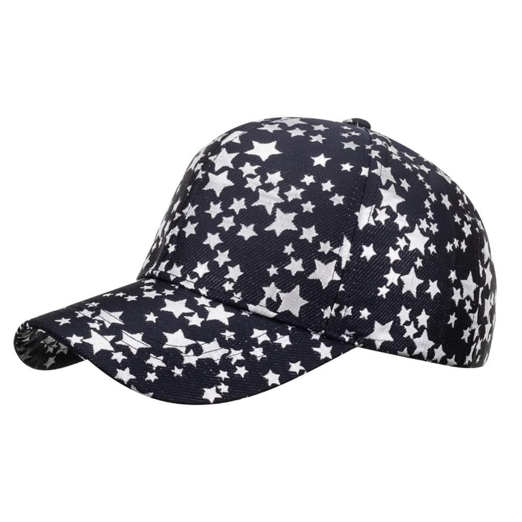 Cap with Star CA694 [White Fang] Pattern, Sports, Running, Outdoor, Women, Men, (black)