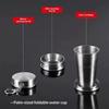 Portable Stainless Steel Retractable Teacup for Outdoor Camping Adventures Easy to Store and Use