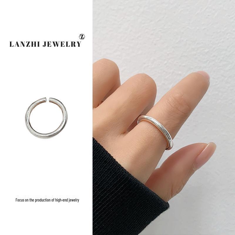 Тайское серебро Женское наборное кольцо - Серебро 925 пробы, Нишевый дизайн, Простые и универсальные украшения