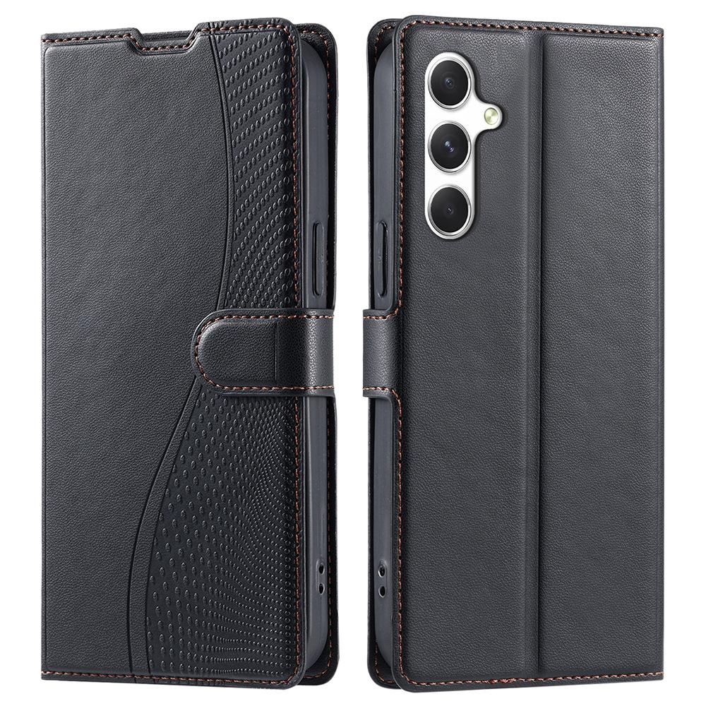 For Samsung Galaxy A55 5G Case Dots Imprinted PU Leather Flip Phone Cover with Card Slot,Strap