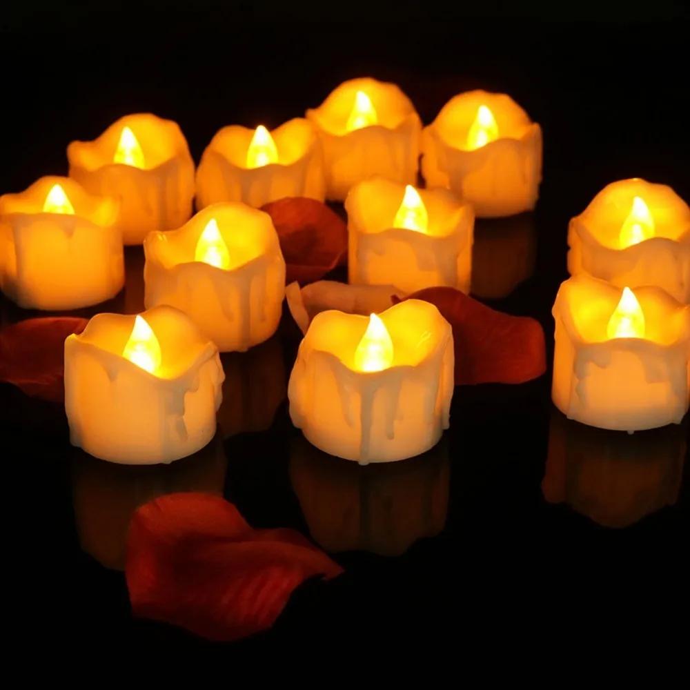 Xiaomi Flameless Candles Timer Electric Candles Flickering LED Tea Lights With or Without Remote for Halloween Christmas Wedding Decor