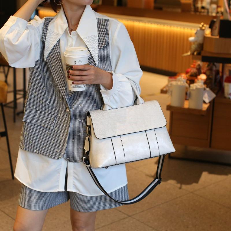 Сумка из натуральной кожи, женская сумка премиум-класса, большая вместимость, крокодиловый принт, сумка через плечо для женщин