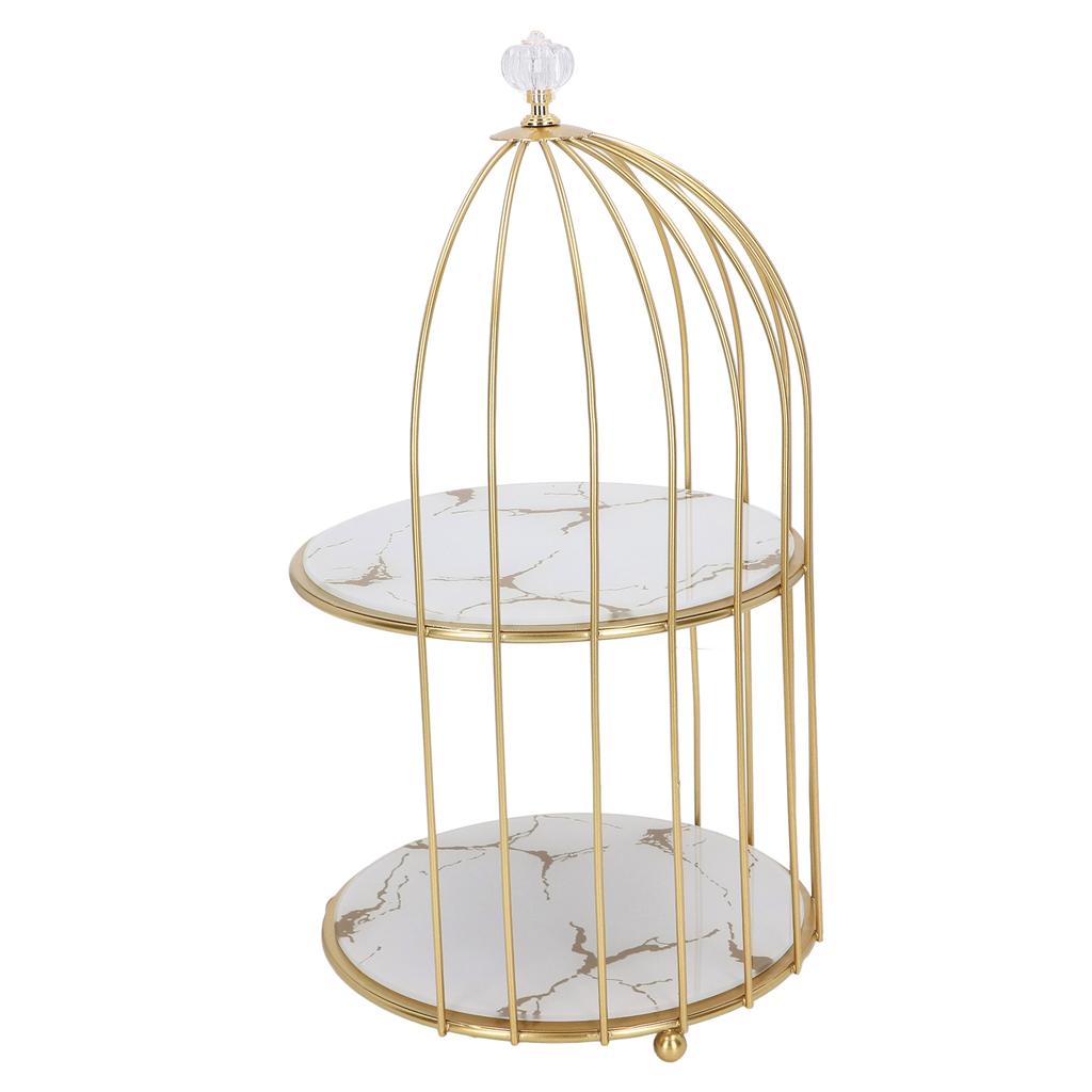 Double Layer Storage Shelf Bird Cage Organizer Display Rack for Bathroom Countertop Dressing Table