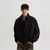 Mens Vintage Flight Jacket Baseball Coat Casual Loose Fit Solid Color Outerwear