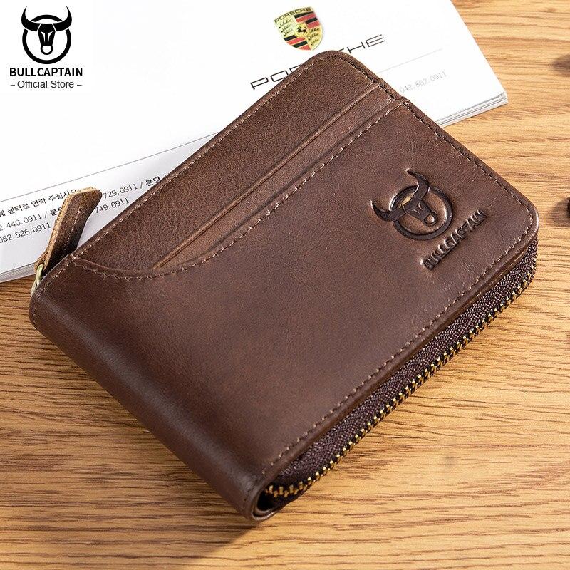 BULLCAPTAIN RFID мужской кошелек из натуральной кожи, портмоне, дизайнерский брендовый кошелек, кожаный кошелек-клатч, мужской кошелек, держатель для карт