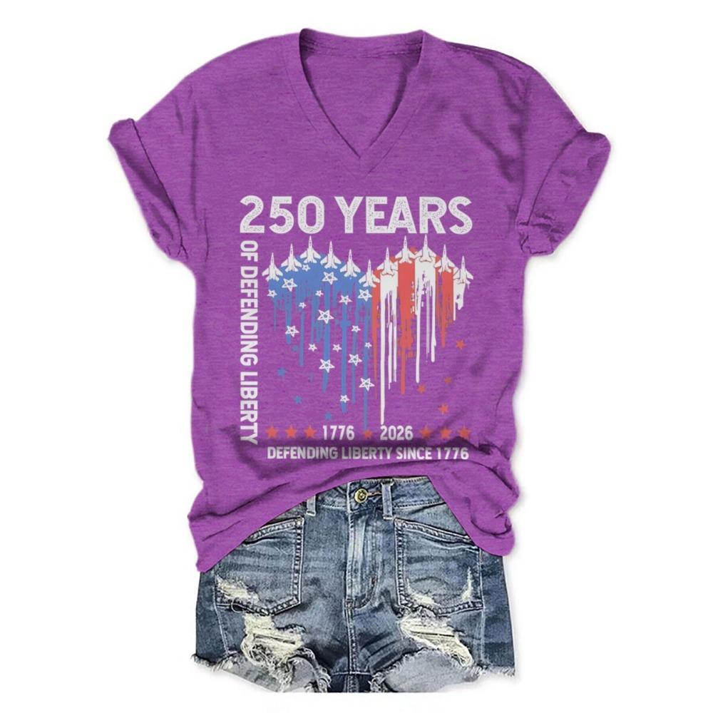 Fourth of July Shirt for Women 250th America Anniversary TShirt USA Flag Heart Design Graphic Tee Top Gift T-shirts