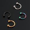Женская мода 1 шт. Серьги-кольца с гвоздиком C-образной формы Круглые украшения Кольца в нос Пирсинг тела Кольца в губы