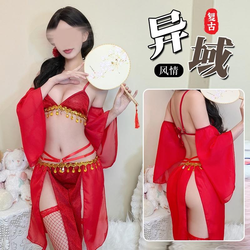 Sex Underwear Retro Sex Belly Pocket Lace Bare Chest Three-point Sexy Hanfu Dress