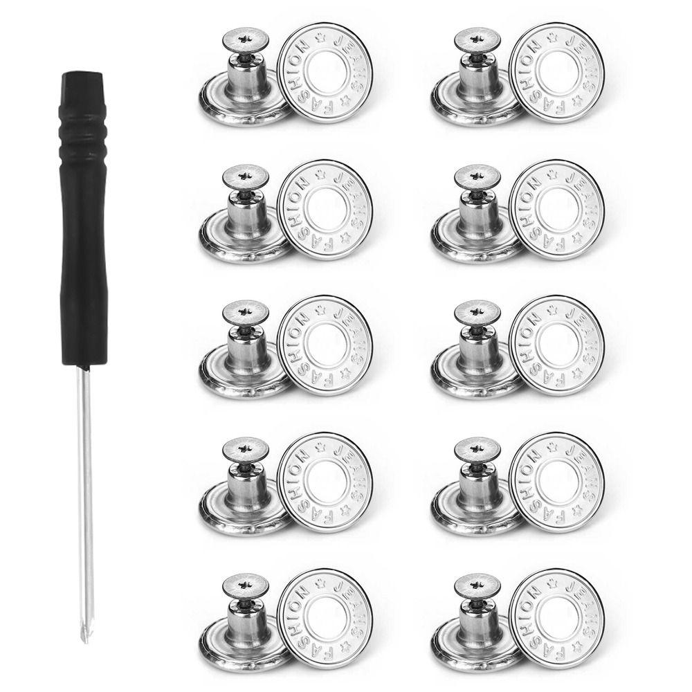 4 упаковки, 10 шт./упак., джинсы без гвоздей, пуговицы с отверткой, пряжка на талии, удлинители талии, джинсы на пуговицах