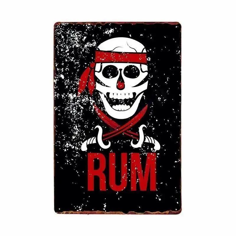 Cold Beer Rhum Vintage Metal Sign Tin Decor Plaque Decor Pub Cafe Brewery Wine Rum Wall Art Posters Metal Signs Decorative Plate