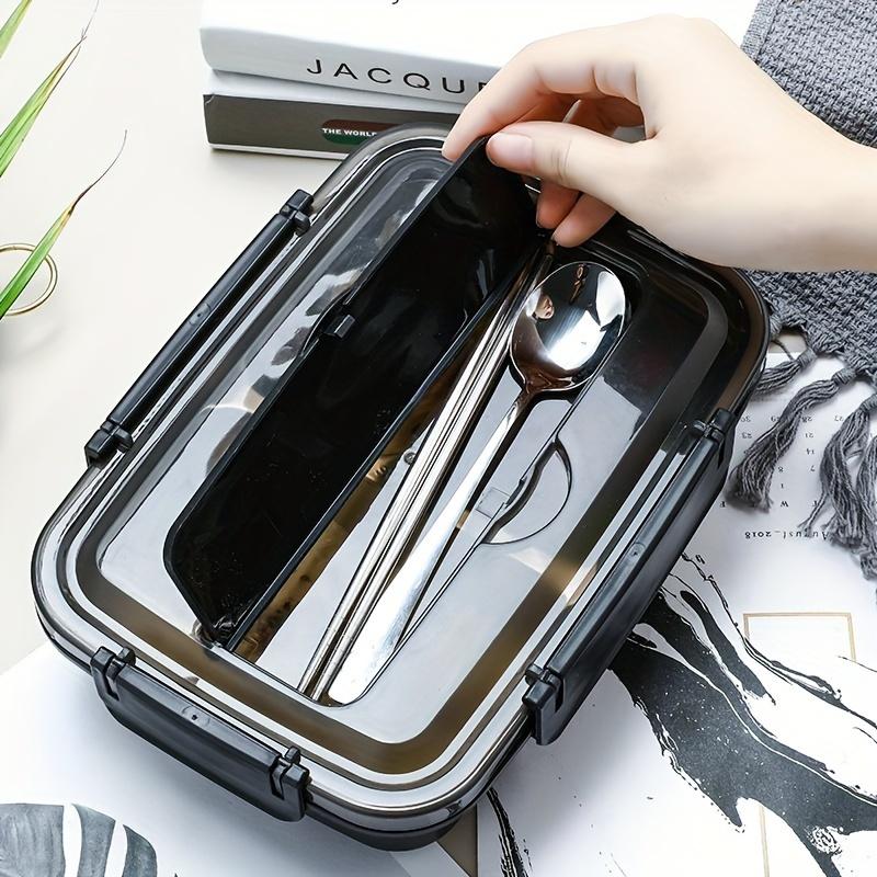 Easy-Clean Bento Container for Students & Office Workers LeakProof Stainless Steel Lunch Box with 4 Compartments - Durable