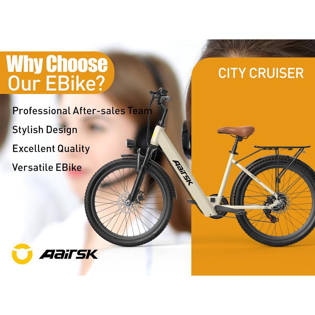 SU7 250W Motor City Electric Mountain Bike MTB 13Ah Battery Powered Electric Bike 24-Inch Electric Bicycle Street E-Bike