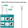 USB C Пигтейл 2 Жилы Кабель USB Type C Папа к 2-контактному проводу DIY Пигтейл Кабель 5V 2A USB C Кабель питания для светодиодной подсветки, роутеров