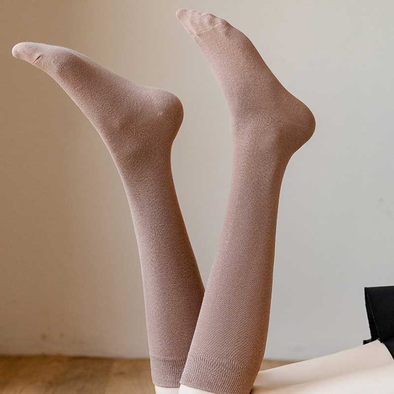 Женские гольфы, хлопковые зимние теплые носки, белые, черные вечерние сексуальные длинные носки для танцев, модные носки до середины икры