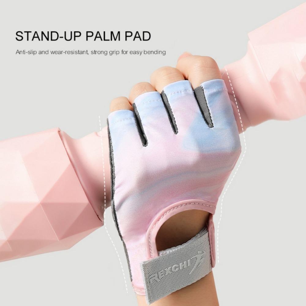 1 Pair Gym Breathable Bodybuilding Non-slip Fitness Gloves Half Finger Gloves Cycling Gloves