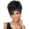 Ladies Synthetic Short Curly Wig With Bangs For Women Heat Resistant Hair Natural Black Wigs For Daily Use Costume