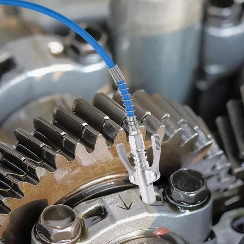 Соединительная муфта для смазочного пистолета 10000 PSI с двумя нажатиями, легко нажимать, масляный насос для смазочного пистолета, автомобильный шприц, наконечник для смазки, смазочная насадка