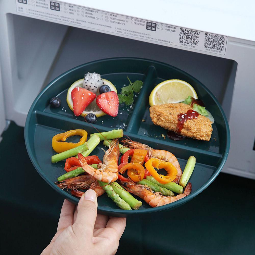 Разделенная тарелка для фруктового салата, трехрешетчатая тарелка с западным отделением, тарелка из пшеничной соломы, диетическая тарелка для еды, поднос для еды, кухонная посуда