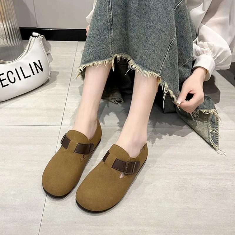 Новые ретро туфли женские туфли на плоской подошве мягкие повседневные женские кроссовки мокасины с мехом с круглым носком сабо на платформе платье удобные слипоны