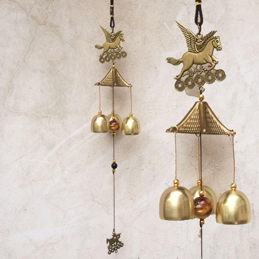 Copper Bells Hanging Ornament DIY Pendant Wind Chimes Outdoor Lucky Pendants