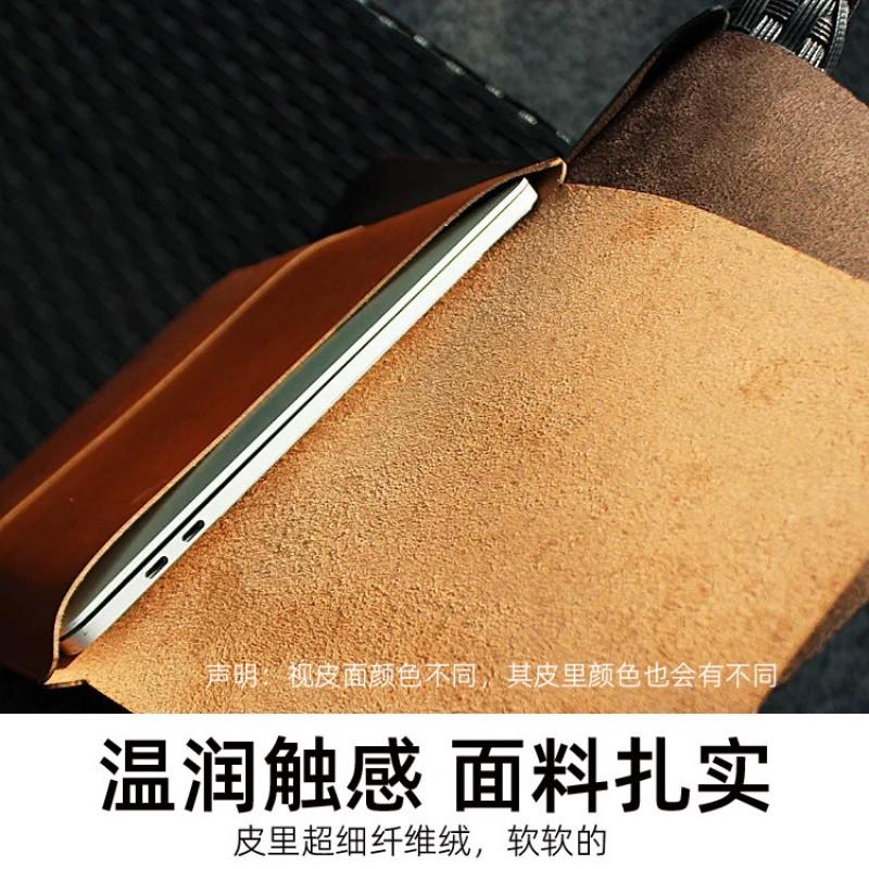 Slim Laptop Sleeve Case MacBook Air Pro 13.3 14 15.3 Inch M1 M2 M3 Chip Protective Inner Bag PU Leather