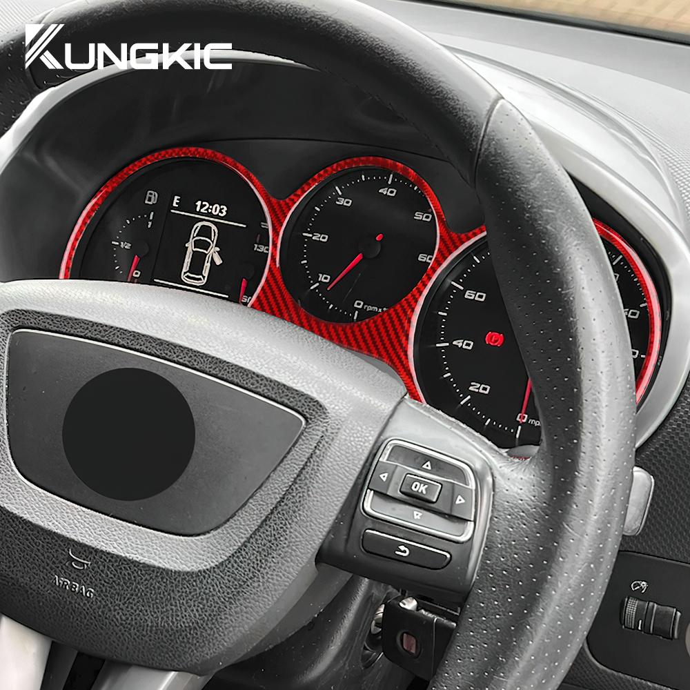 Настоящая наклейка из мягкого углеволокна для Seat Leon 2005 2006 2007 2008 2009 2010 2011 2012, отделка приборной панели автомобиля, спидометра