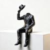 Minimalist Tuxedo Man Sculpture Home Decoration Desktop Ornaments Sitting Man Figurine  Home Decor