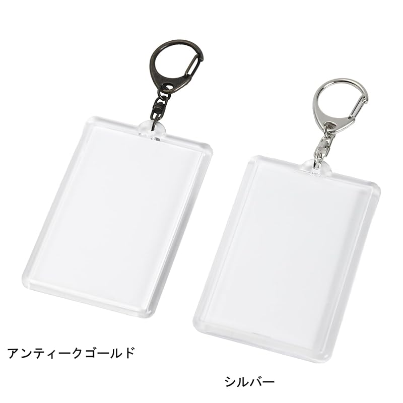 craft parts shop Instax holder Instax photo keychain key ring Hamepachi card size Oshikatsu(1, antique gold)