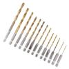 13pcs Titanium Coated Drill Bit Set High Speed Steel Titanium Coated Drill Bits  Wood Drilling