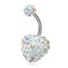 Heart-shaped Crystal Stainless Steel Umbilical Ring Navel Piercing Body Piercing Belly Button Rings