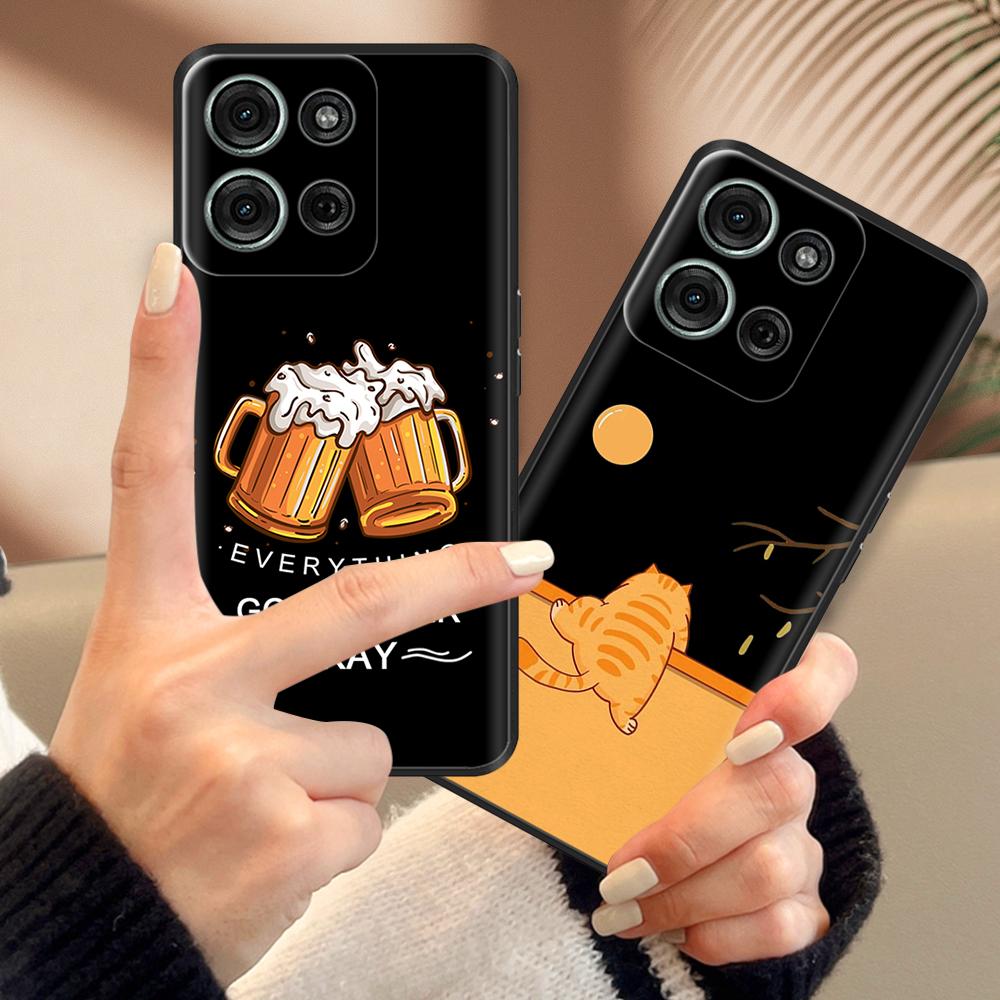 Для Motorola Moto G75 Чехол для Moto G35 G55 G15 Милые Расписные Мягкие Чехлы Задняя Крышка Телефона Для Motorola Moto G75 5G MotoG75 Fundas