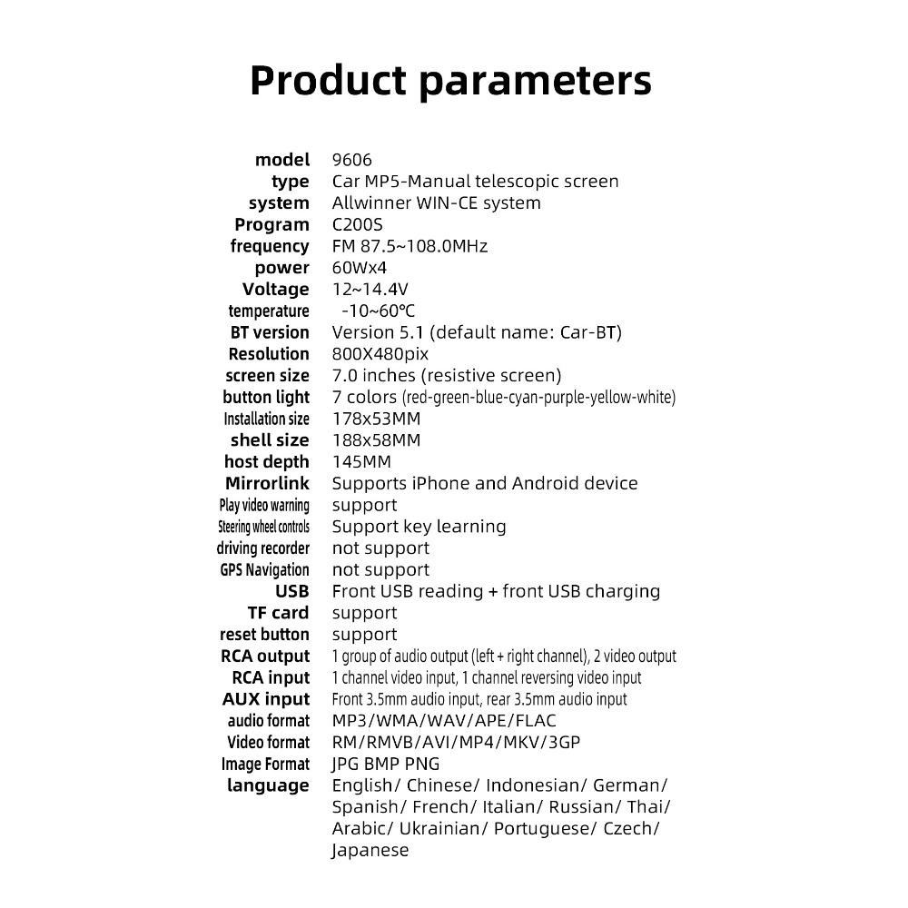 Автомобильный радиоприемник 1Din, мультимедийный MP5-плеер, 7-дюймовая универсальная навигация с Android Auto и Bluetooth, HD-экран, USB TF FM-стерео