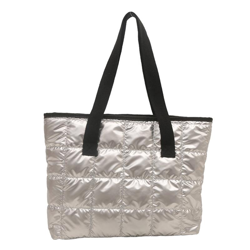 Женские сумки-тоут большой вместимости, стеганые, однотонные, из хлопка с подкладкой, ромбовидные, портативные, для отдыха и путешествий