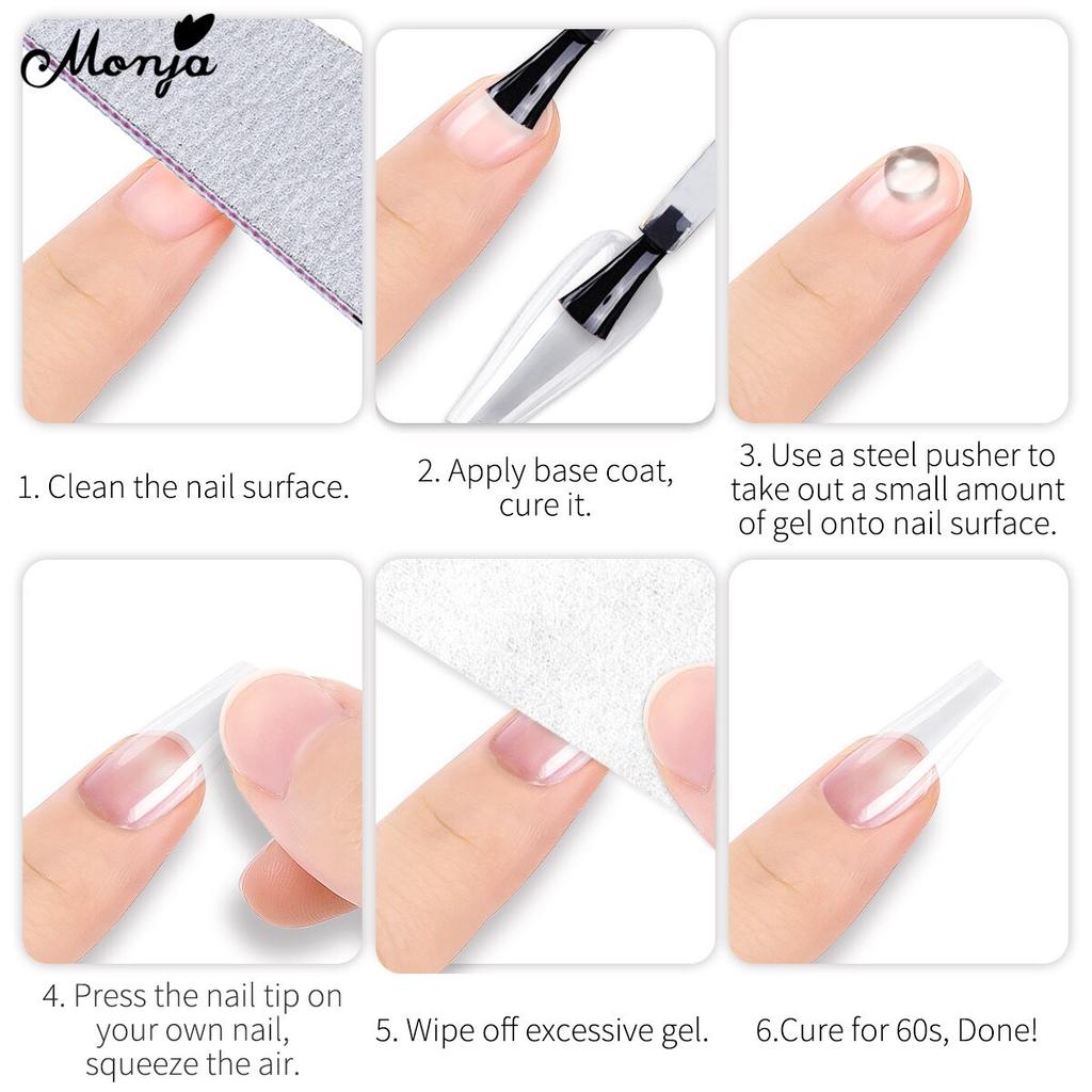monja 8 мл прозрачный гель для дизайна ногтей, универсальный гель для украшения, твердый клейкий гель, резьба по цветку, наращивание ногтей, УФ-гель, маникюрный инструмент