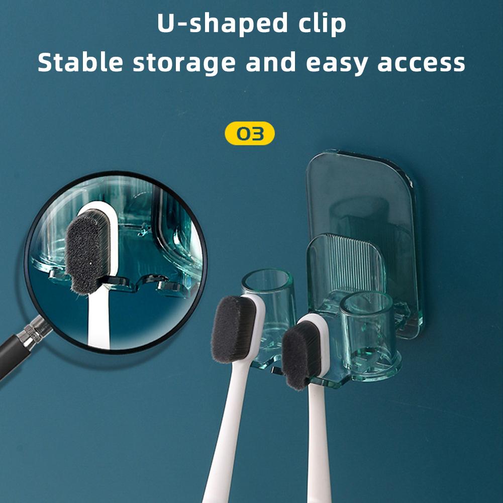 Держатель для зубных щеток Настенный стеллаж для хранения чашек для полоскания рта Ванная комната Туалет Держатель для полоскания рта без дырокола