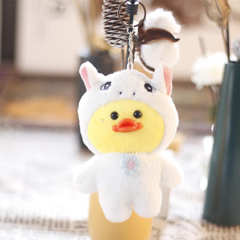 Cute Cute Transformed Little Yellow Duck Pendant Plush Toy Duck Backpack Hanging Decoration Keychain Doll