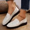 Large Flat Embroidered Handmade Sewn Sole Fashionable Hollowed Out Women's Shoes