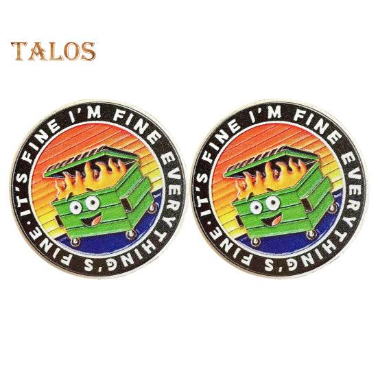 1/2/5 шт. монета в виде пламени мусорного контейнера, резная памятная медаль, медальон из металла, круглая коллекционная монета, украшение для домашнего офиса и стола