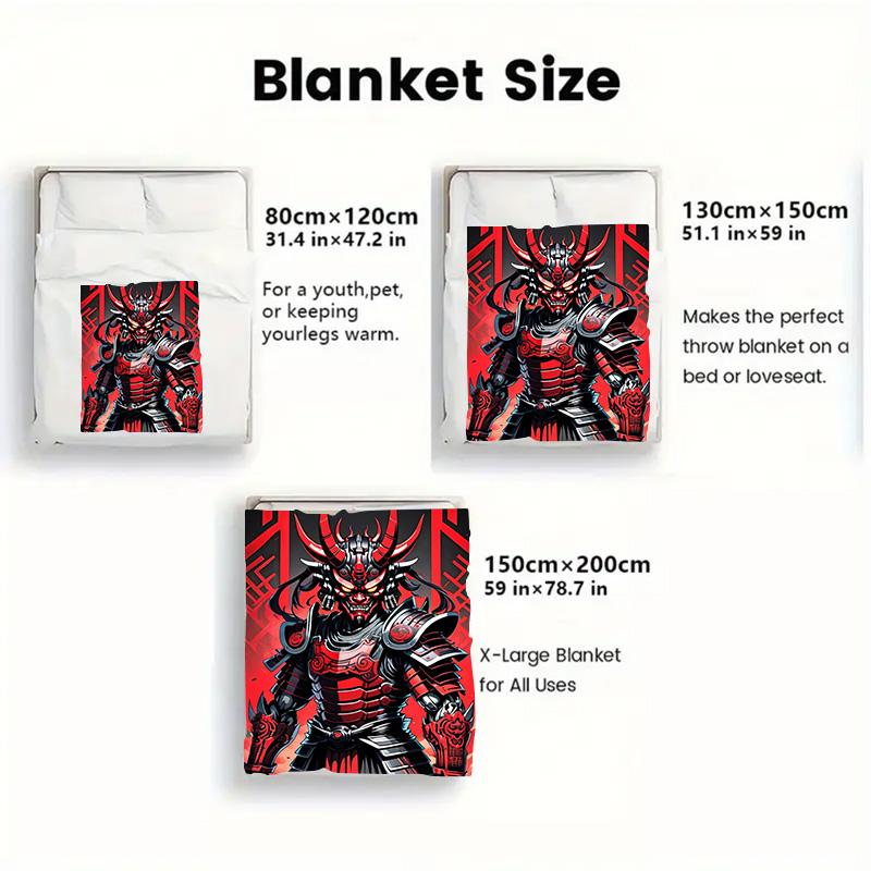 Samurai 2D Flat Pattern Flannel Blanket High quality All Seasons Warmth and Comfort Perfect for Christmas Gifts.SMT0917511