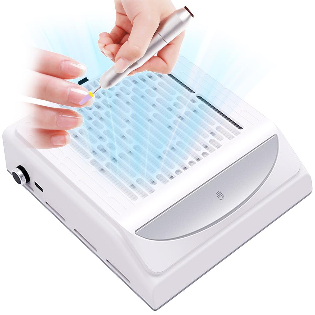 100W Powerful Nail Dust Collector For Manicure Nail Vacuum Cleaner With Fitter Nail Dust Fan For Manicure Salon Equipment