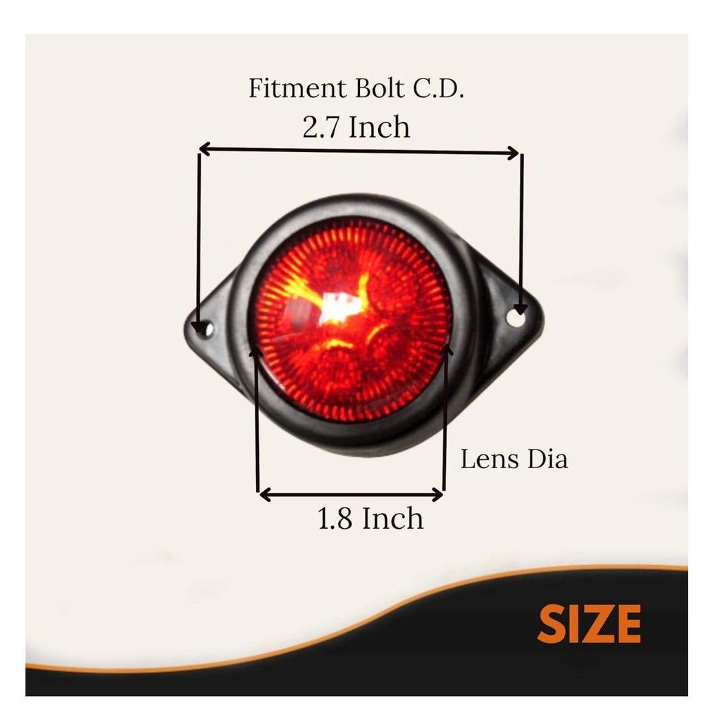 24V Clearance Lamp for Truck Trailers trucks  Marker lights Universal Fit, Color Red, Pack of 15