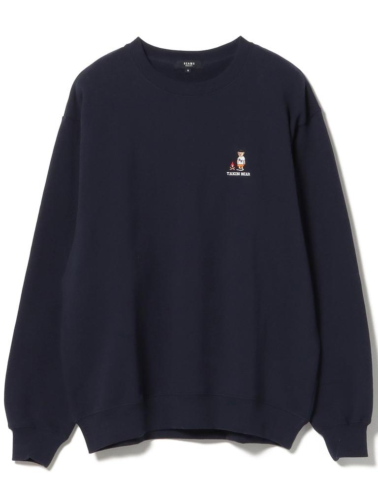 Beams Heart Takibi Bear Big Sweatshirt, Men's, Navy, Medium