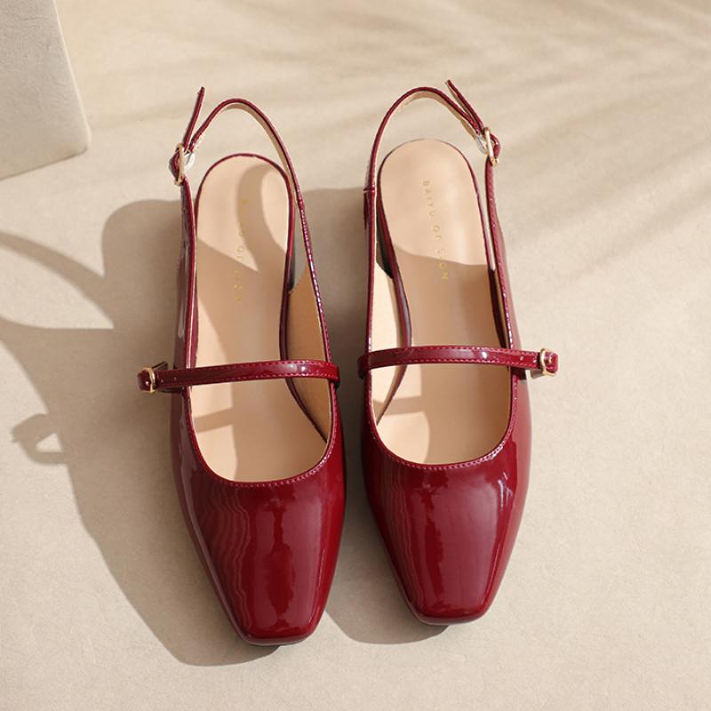 Сандалии Baotou женские с открытой спиной спереди пустые весенне-летние туфли одинарные туфли модные женские туфли с пряжкой на ремне дизайнерские сандалии