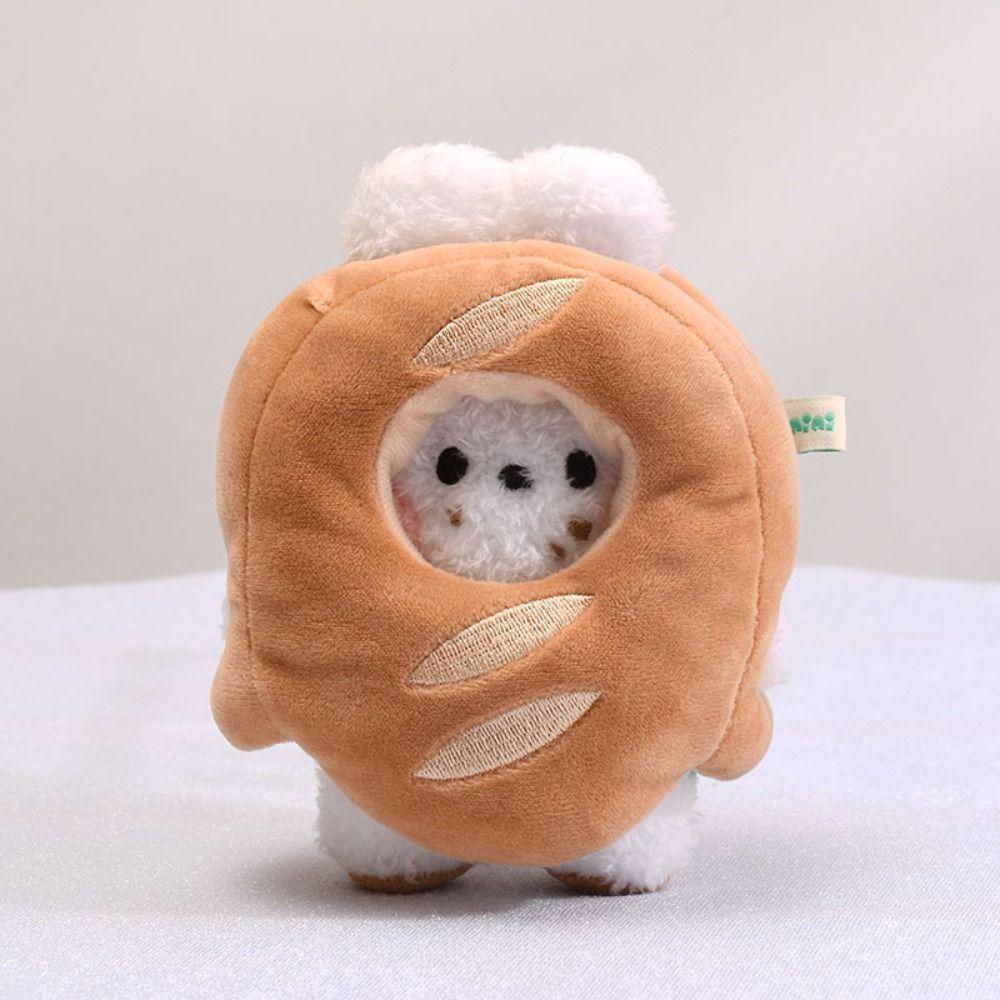 Серия хлеба, подвесная пушистая подвеска в виде животного, многоцветная плюшевая игрушка, милый орнамент для сумки