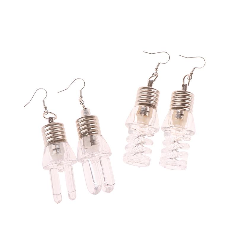 1 пара креативных женских забавных светящихся сережек-подвесок в виде лампочки, женские разноцветные лампочки, серьги-кольца, подарок лучшим друзьям