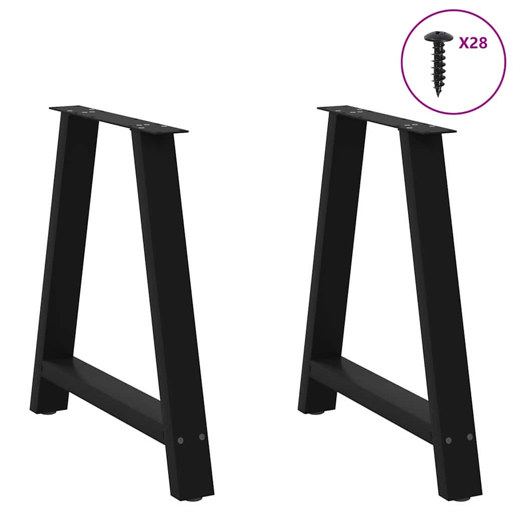 Vidaxl Nogi Do Stolika Kawowego, 2 Szt., Czarne, 80X(72-73) Cm, Stal