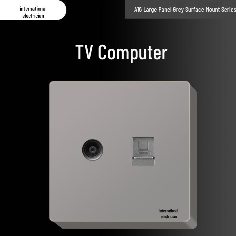 Сверхтонкая 16A накладная электрическая розетка с пятиконтактной настенной панелью для бытового использования и использования с кондиционером